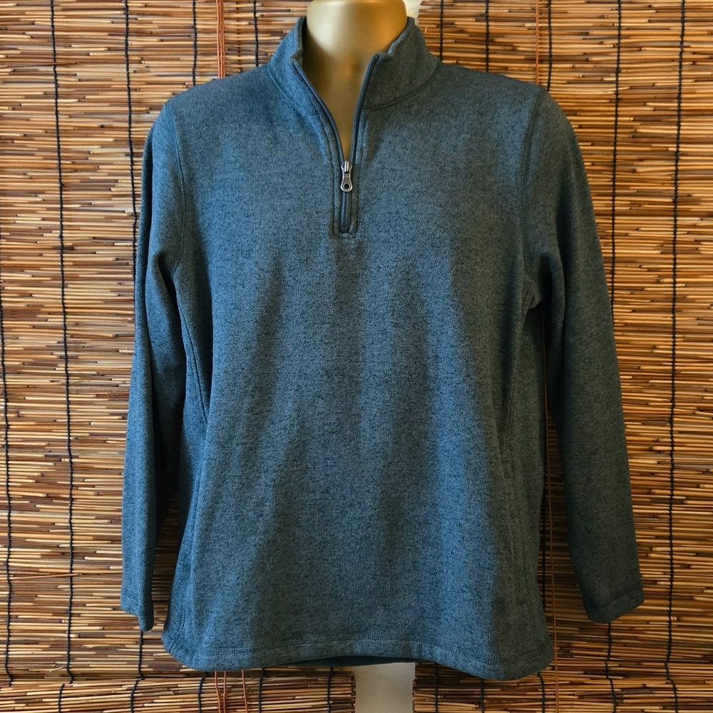Croft & Barrow Quarter Zip Mock Neck Pockets Pullover